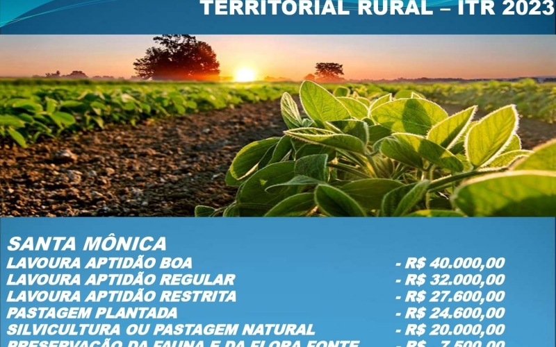  COMUNICADO – DECLARAÇÃO DO IMPOSTO TERRITORIAL RURAL – ITR 2023